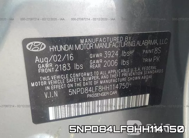 5NPD84LF8HH114750 фото 10