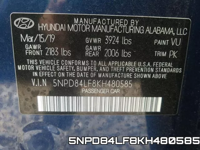 5NPD84LF8KH480585 фото 2