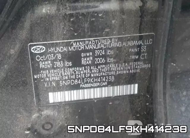 5NPD84LF9KH414238 фото 10