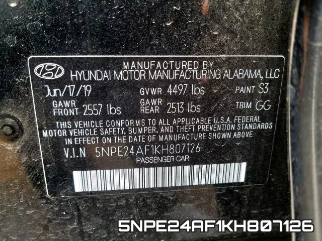 5NPE24AF1KH807126 фото 2