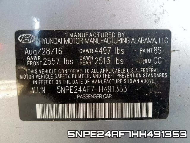 5NPE24AF7HH491353 фото 2