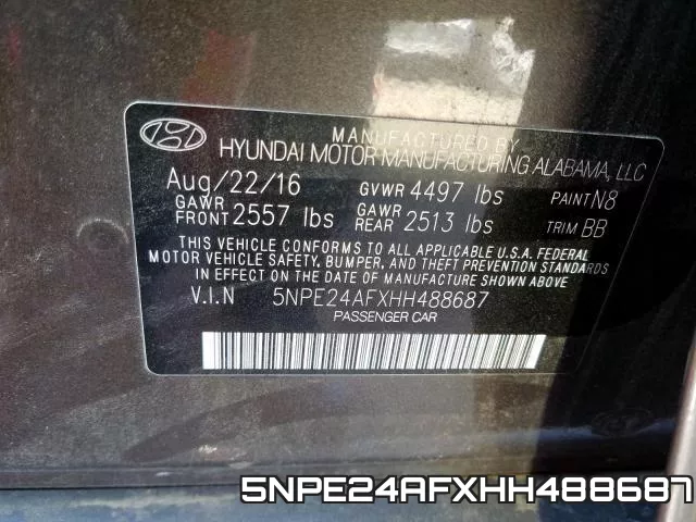 5NPE24AFXHH488687 фото 2