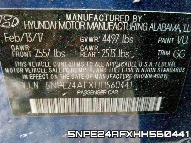 5NPE24AFXHH560441 фото 2