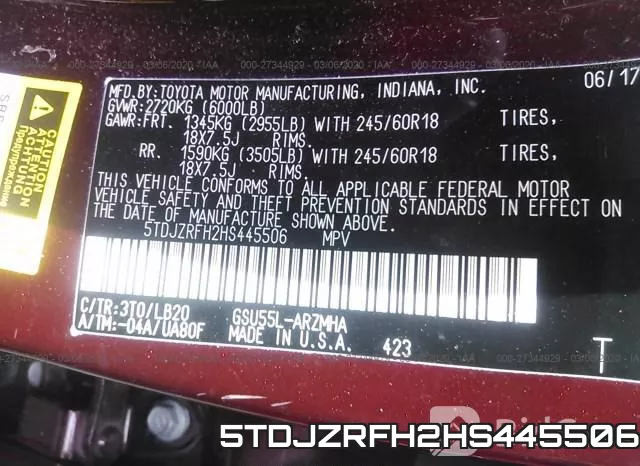 5TDJZRFH2HS445506 фото 10