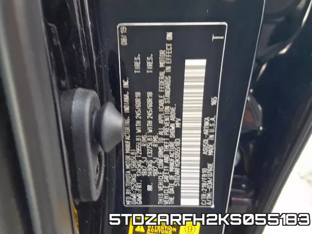 5TDZARFH2KS055183 фото 2