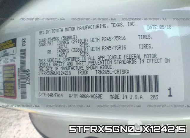5TFRX5GN0JX124215 фото 10