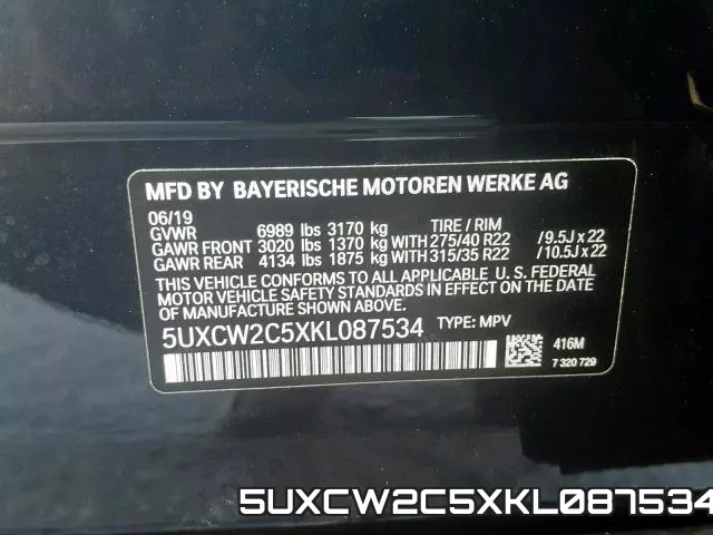 5UXCW2C5XKL087534 фото 2