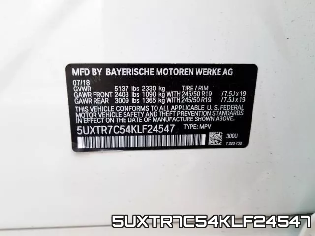 5UXTR7C54KLF24547 фото 2