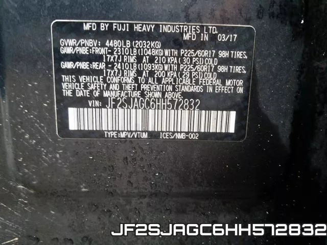JF2SJAGC6HH572832 фото 2
