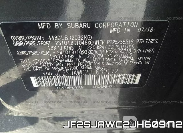 JF2SJAWC2JH609172 фото 10