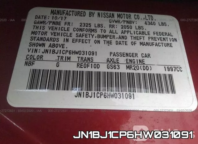 JN1BJ1CP6HW031091 фото 10