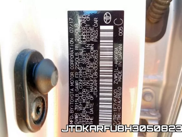 JTDKARFU8H3050823 фото 2