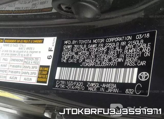 JTDKBRFU3J3597971 фото 10