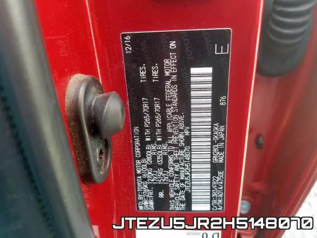 JTEZU5JR2H5148070 фото 2