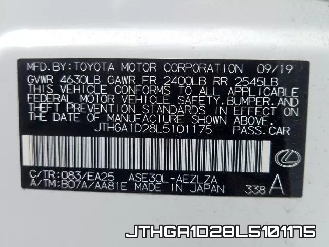 JTHGA1D28L5101175 фото 2