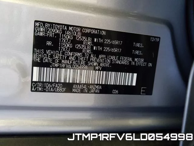 JTMP1RFV6LD054998 фото 2