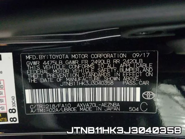 JTNB11HK3J3040358 фото 2