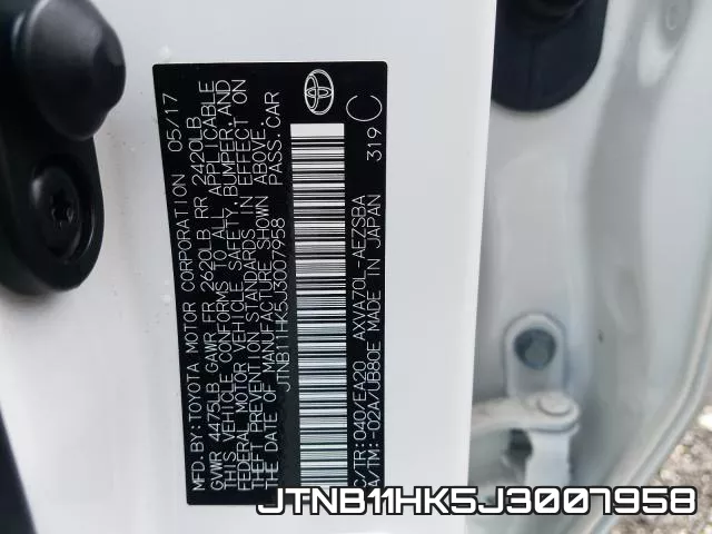 JTNB11HK5J3007958 фото 2