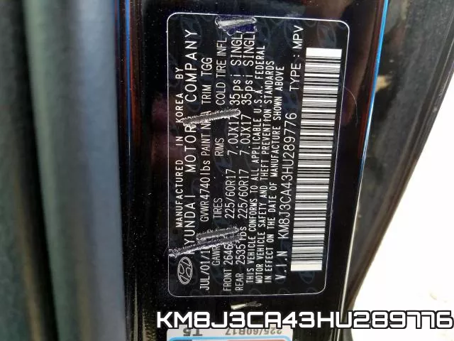 KM8J3CA43HU289776 фото 2