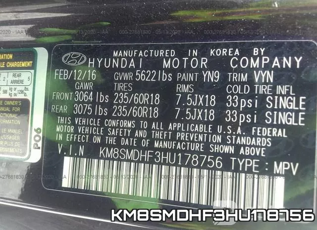 KM8SMDHF3HU178756 фото 10
