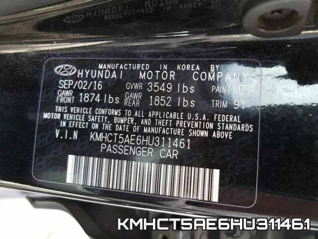 KMHCT5AE6HU311461 фото 2