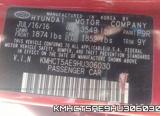 KMHCT5AE9HU306030 фото 10