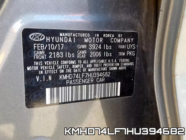 KMHD74LF7HU394682 фото 2