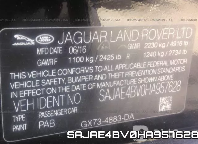 SAJAE4BV0HA957628 фото 10