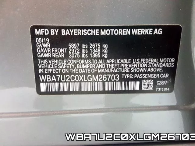 WBA7U2C0XLGM26703 фото 2