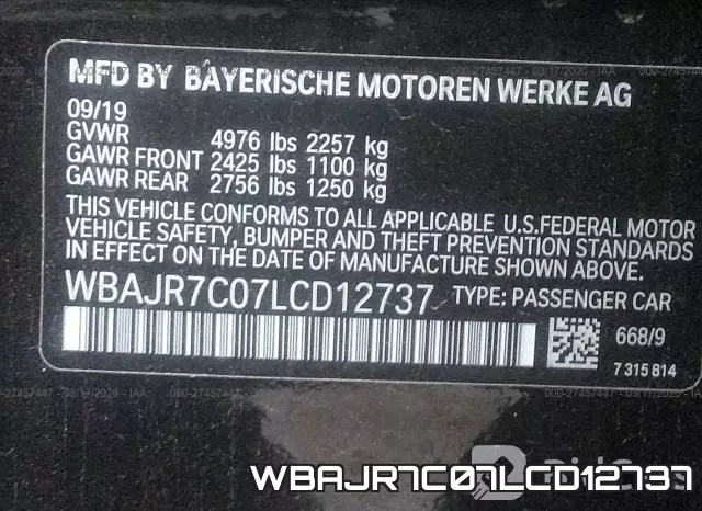 WBAJR7C07LCD12737 фото 10