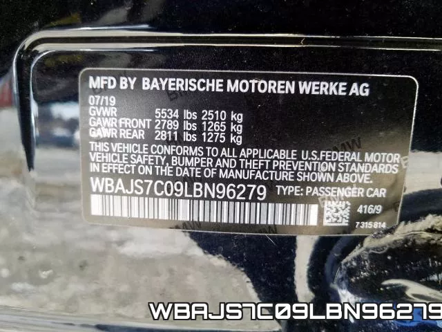 WBAJS7C09LBN96279 фото 2