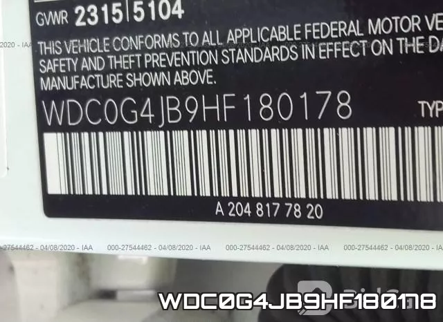 WDC0G4JB9HF180178 фото 10