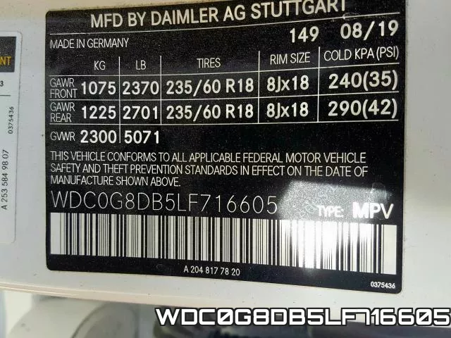 WDC0G8DB5LF716605 фото 2