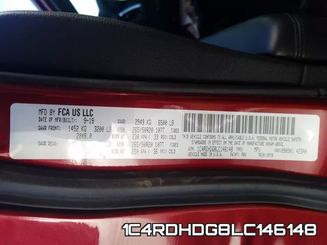 1C4RDHDG8LC146148 фото 2