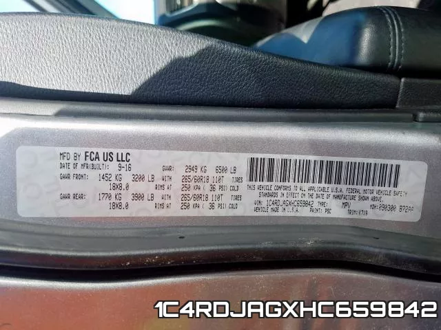 1C4RDJAGXHC659842 фото 2