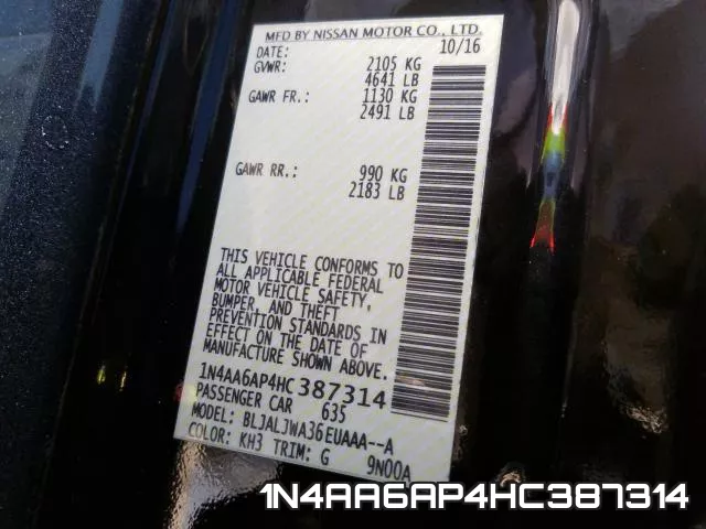 1N4AA6AP4HC387314 фото 2