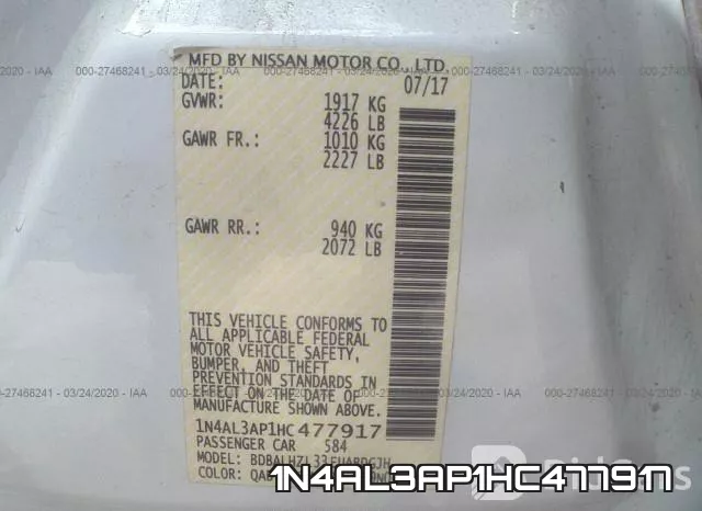 1N4AL3AP1HC477917 фото 10