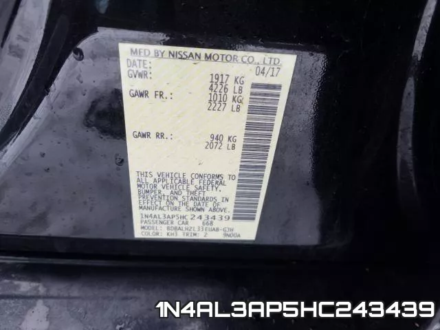 1N4AL3AP5HC243439 фото 2