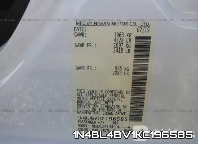 1N4BL4BV1KC196585 фото 10