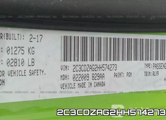 2C3CDZAG2HH574273 фото 10
