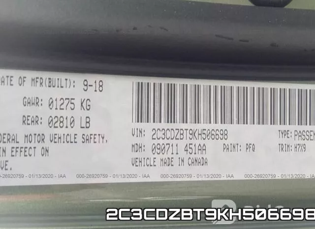 2C3CDZBT9KH506698 фото 10