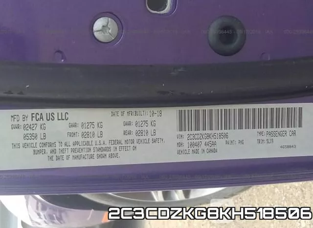 2C3CDZKG8KH518506 фото 10
