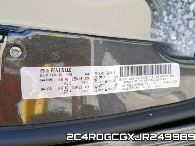 2C4RDGCGXJR249989 фото 2