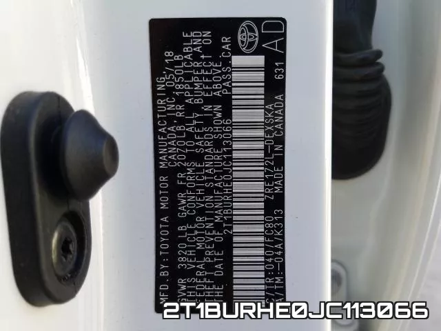 2T1BURHE0JC113066 фото 2