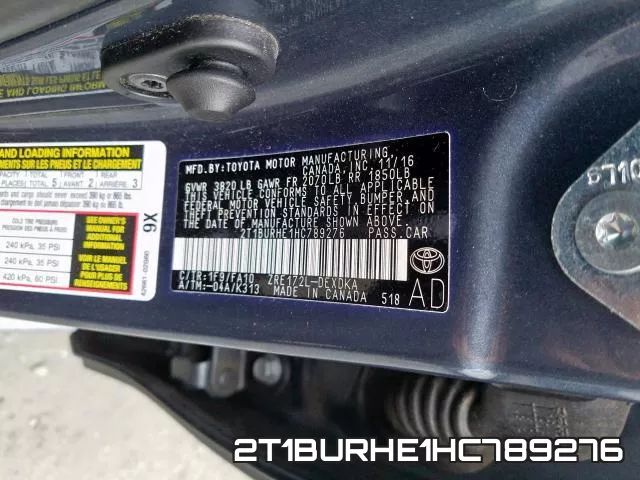 2T1BURHE1HC789276 фото 2