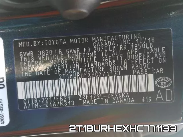 2T1BURHEXHC771133 фото 2