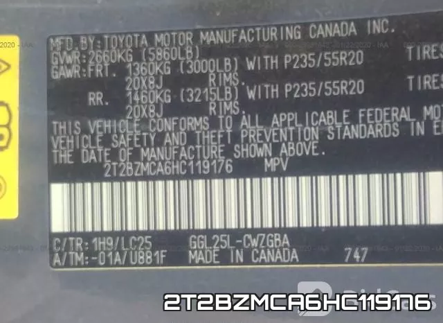 2T2BZMCA6HC119176 фото 10