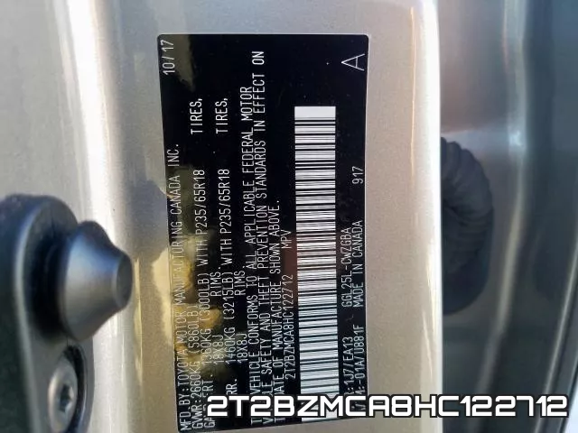 2T2BZMCA8HC122712 фото 2