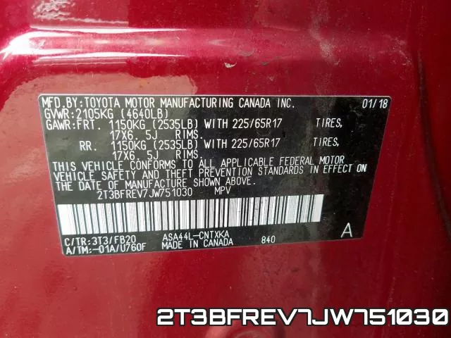 2T3BFREV7JW751030 фото 2