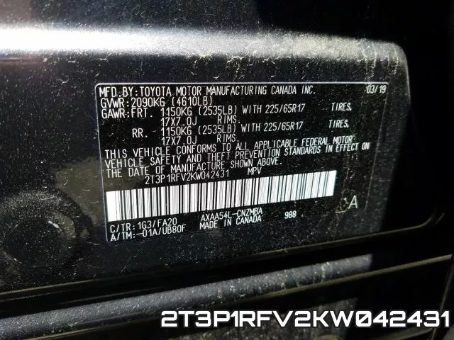 2T3P1RFV2KW042431 фото 2